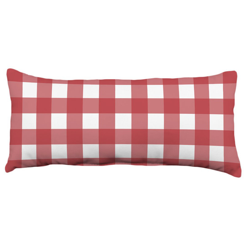 Plaid Throw Pillow, Red
