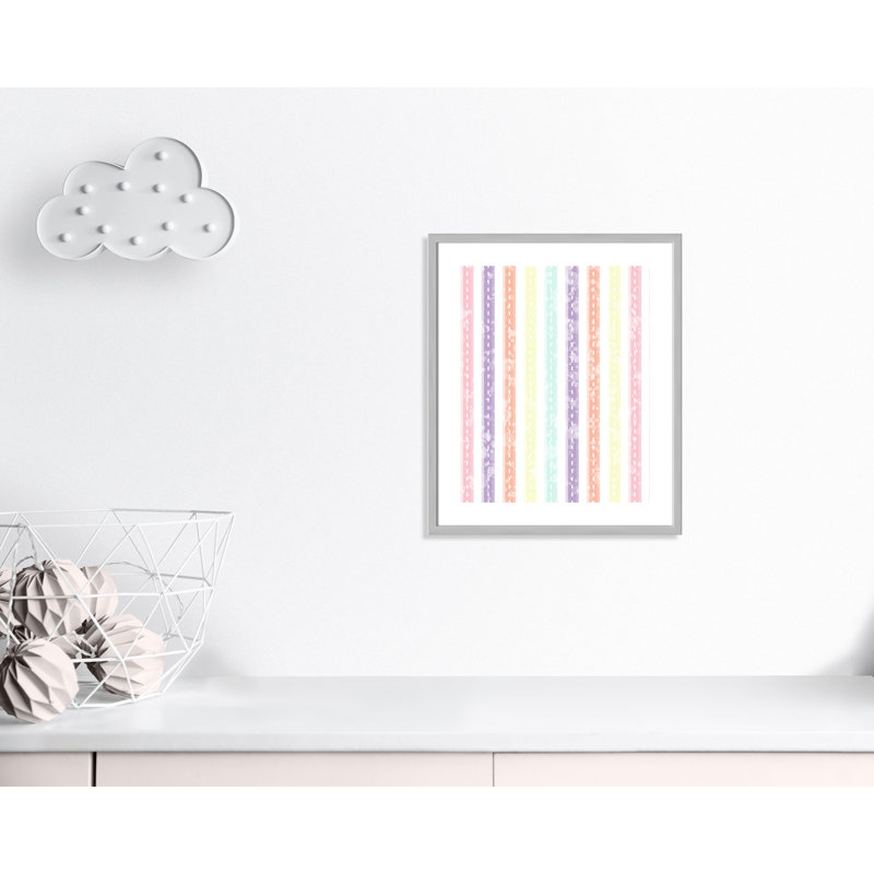 Adhésif décoratif Whimsical Stripe, H 25,5 po x l 21,5 po x P 1,1875 po, Encadré de boîte argent