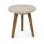 Table d'appoint ronde d'extérieur moderne rustique, table d'appoint de patio avec pieds en bois, petite table de bout de jardin pour porche, balcon, terrasse