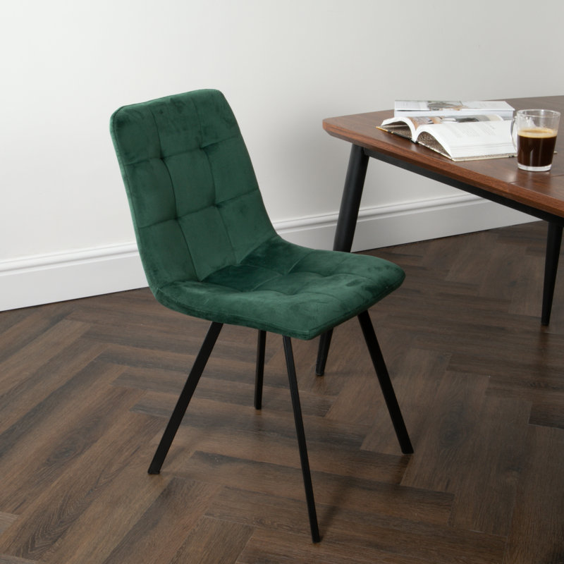 Parkton Tufted Side Chair, Black, Green