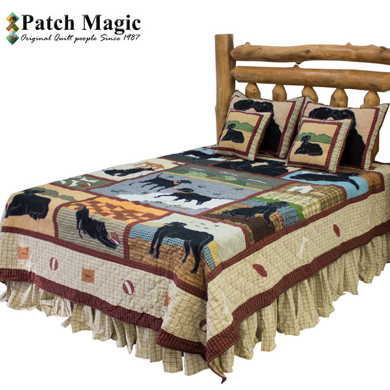 Rustic Cotton Animal Print Quilt, Queen