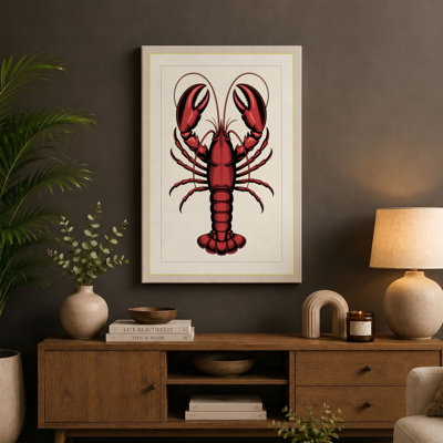 Anatomical Lobster Vintage - Wrapped Canvas