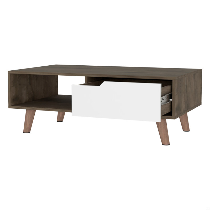 1-Drawer 1-Shelf Rectangle Coffee Table