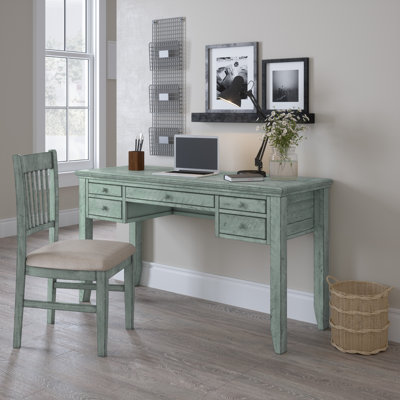 Budworth Solid Wood Writing Desk with Power Outlet