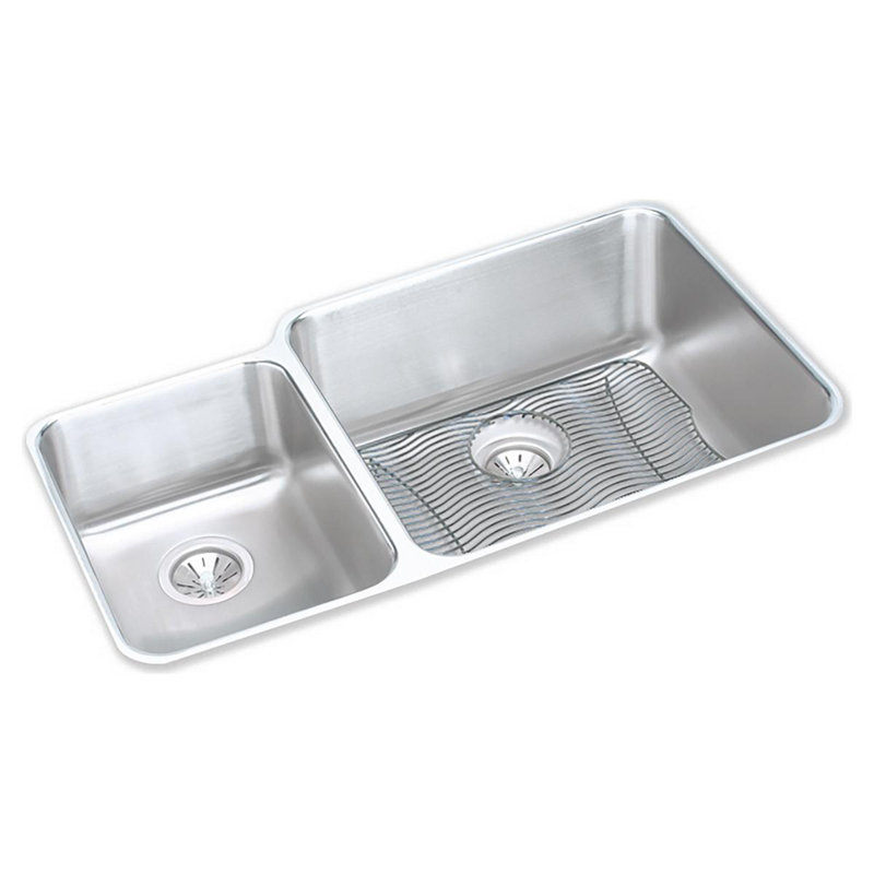 Évier de cuisine à double cuve encastrable L 35 po x l 21 po Elkay Lustertone Classic
