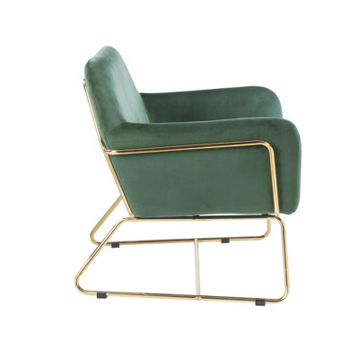 29.5" Velvet Accent Chair with Metal Base