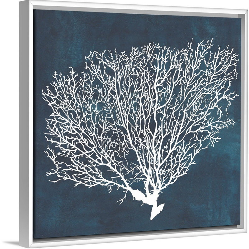 «Inverse Sea Fan II», art mural sur toile, Cadre blanc, H 18 po x l 18 po x P 2 po