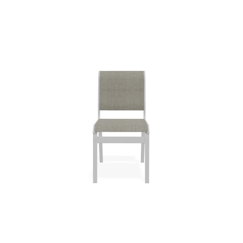 Chaise d'appoint de salle à manger Hiraku, Blanc texturé, Ella