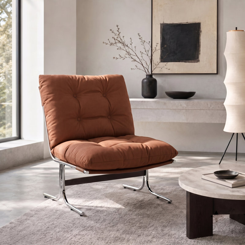 Méridienne Mid-Century, Brun mat