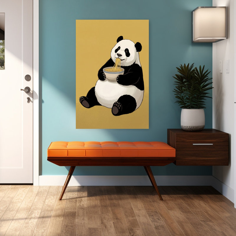 Art mural forêt de panda, H 48 po x l 32 po