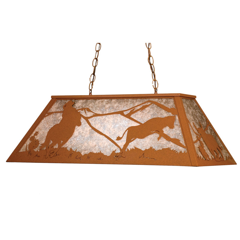 Luminaire suspendu linéaire pour table de billard 6 lumières Old Forge