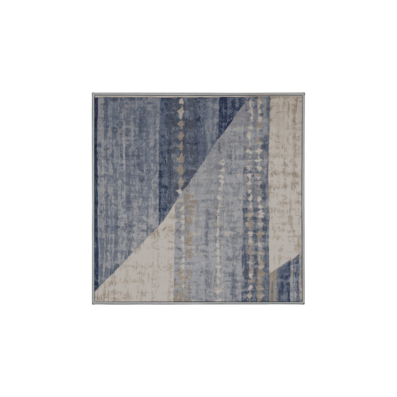 Tapis gris soyeux et moelleux, Carré 7 pi