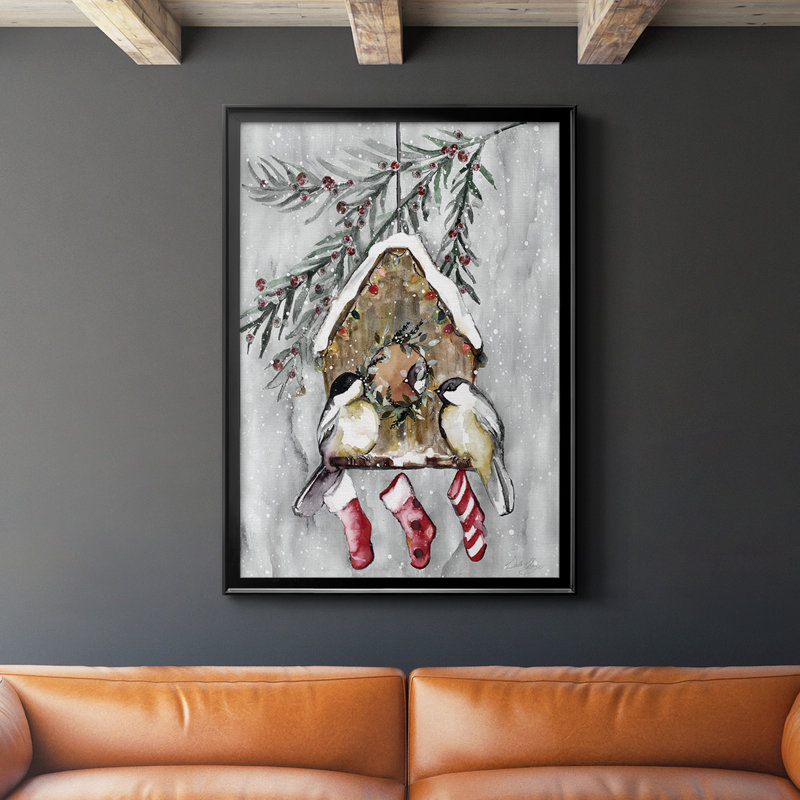 «Winter Birds», reproduction encadrée de qualité supérieure - prête à être accrochée, Noir, H 30,5 po x l 22,5 po x P 1 po