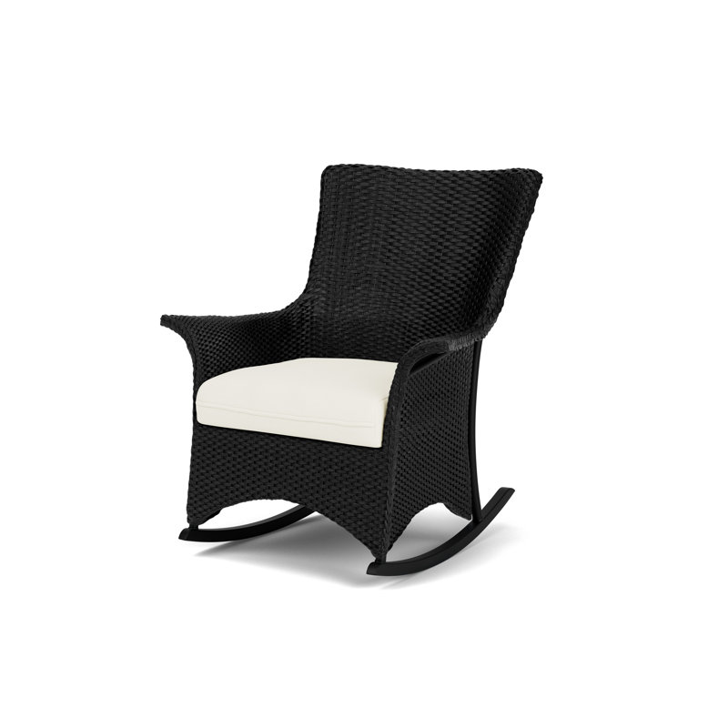 Mandalay Outdoor Rocker Chair, Ebony, Sailcloth Salt