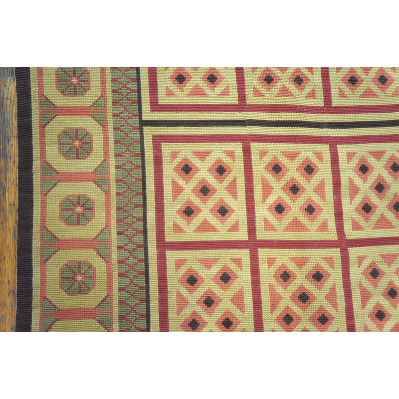 Flatweave Wool Geometric Area Rug, Rectangle 6' x 9'