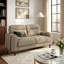 Causeuse contemporaine en tissu d'ameublement en chenille avec tissu d'ameublement en chenille