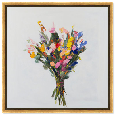 Art botanique rétro sur toile impressionniste Bouquet
