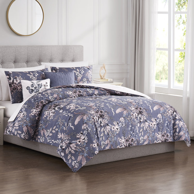 Modern Threads 5-Piece Printed Thea Comforter Set, Queen Comforter + 4 Additional Pieces