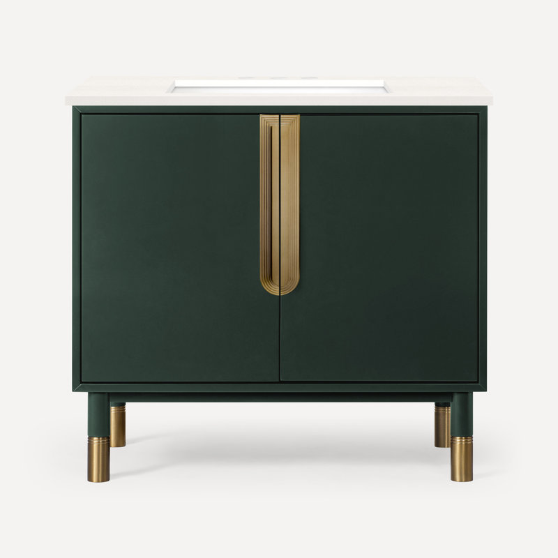 Islamorada 36" Vanity With Quartz Stone Vanity Top, Nori, White, Single-Hole