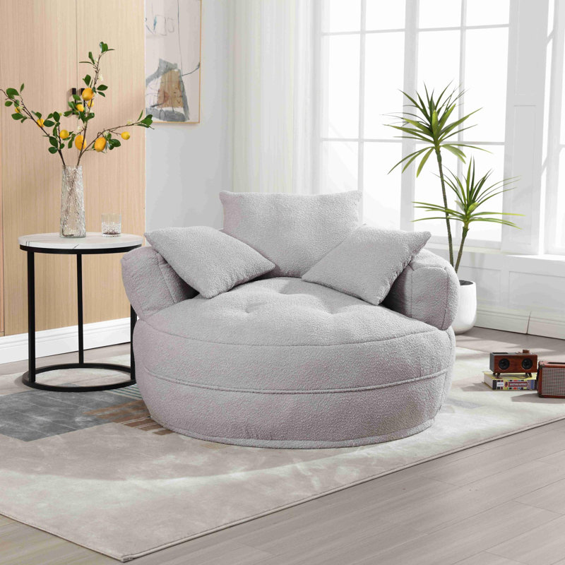 Fauteuil à billes moderne avec accoudoirs et coussins Modern, Boucle gris