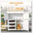 Bar Cart Rolling Kitchen Island with Wine Rack