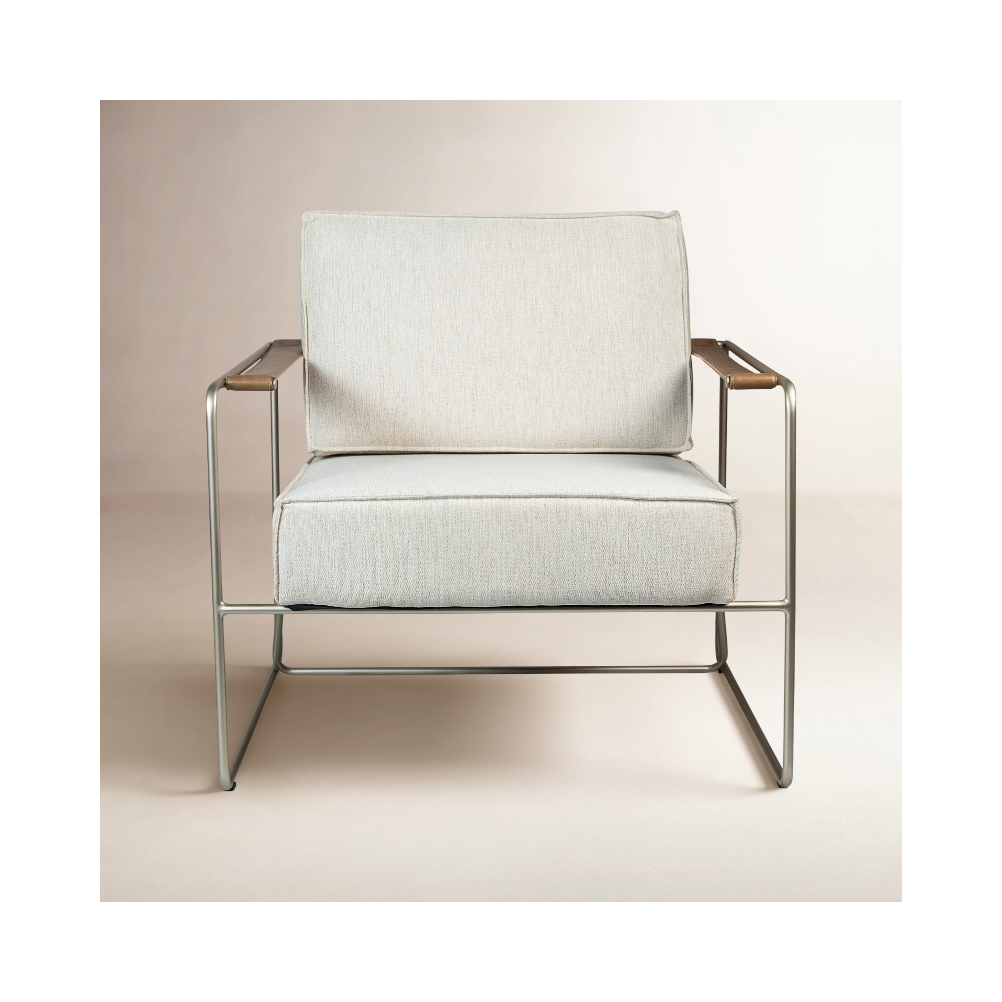 Gata Upholstered Armchair, Medley Ivory Performance Basketweave
