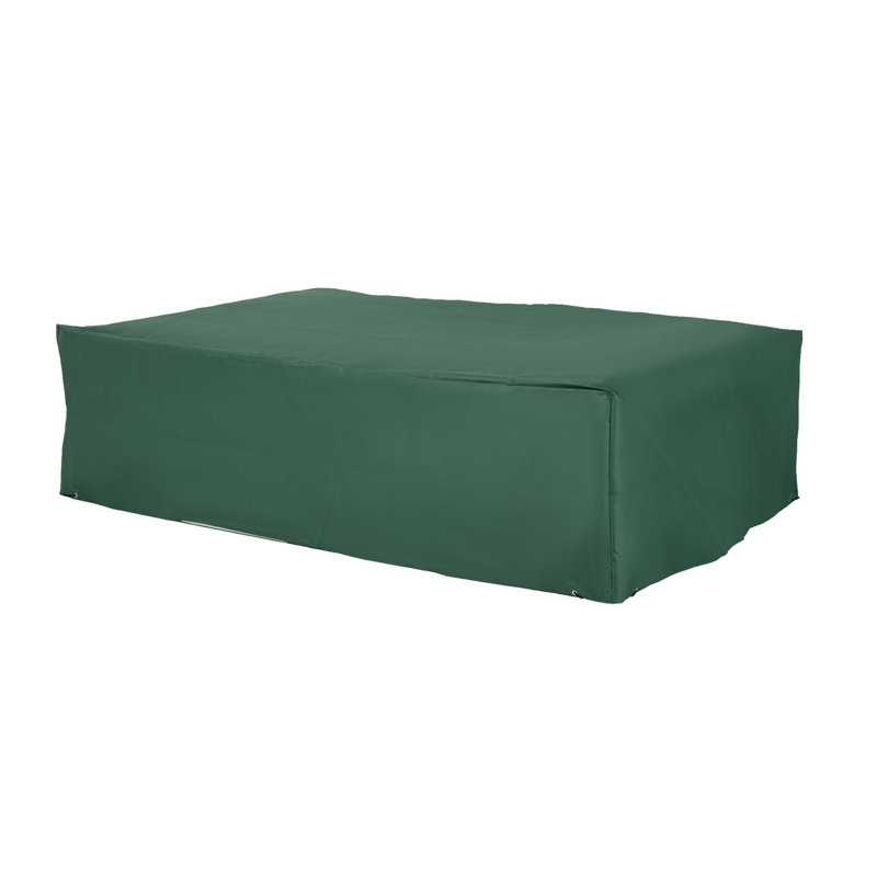 Housse de canapé d'angle d'extérieur imperméable et résistante 246 x 165 x 66 cm - Vert foncé - Protection pour mobilier de jardin avec cordon de serrage