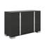 Commode pour chambre à coucher avec 6 tiroirs, commode en bois de ferme, armoire de rangement en miroir avec pied en métal-2100309913