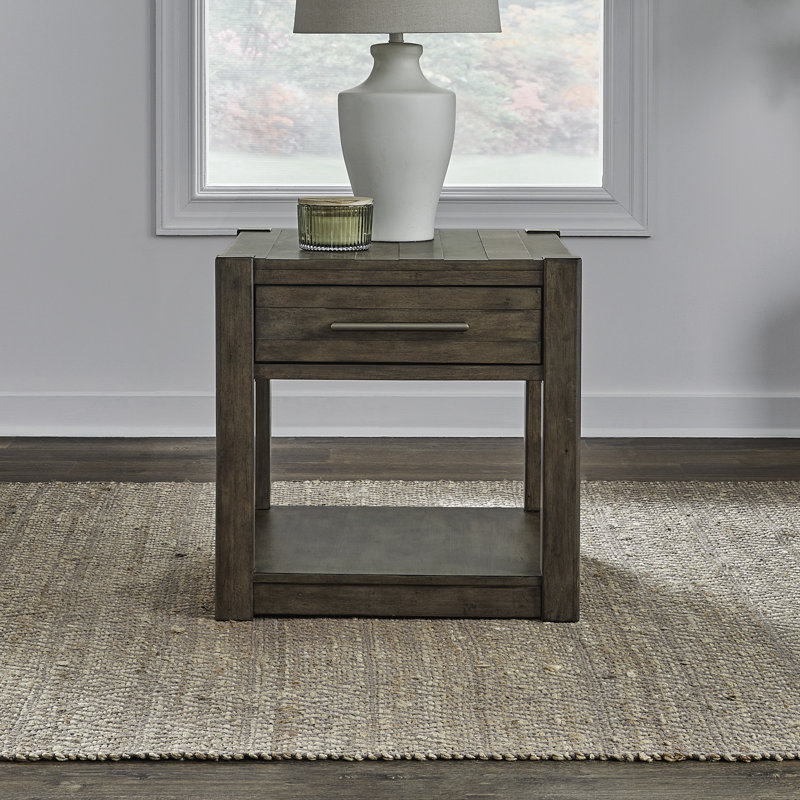 Arnaline Drawer End Table w/ Floor Shelf