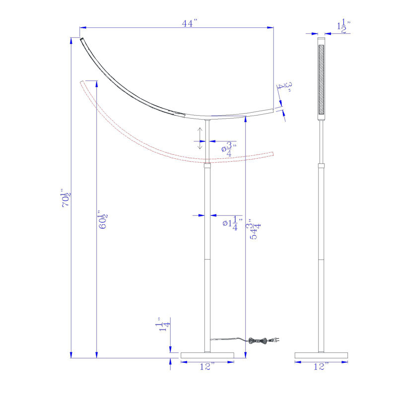 73.5'' Bronze Task Floor Lamp