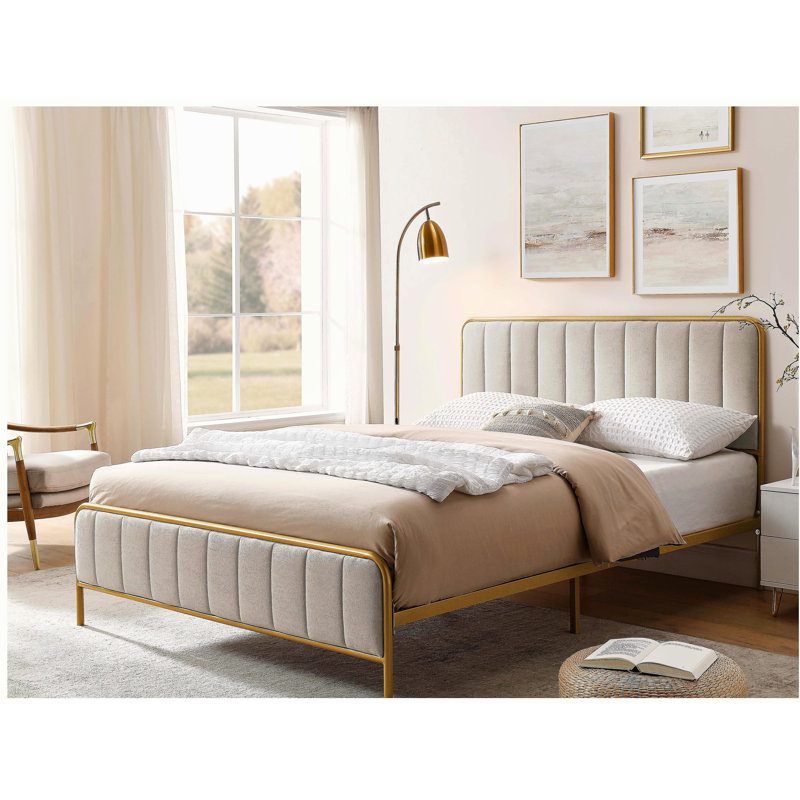 Structure de lit tapissier pour grand lit, Kaki