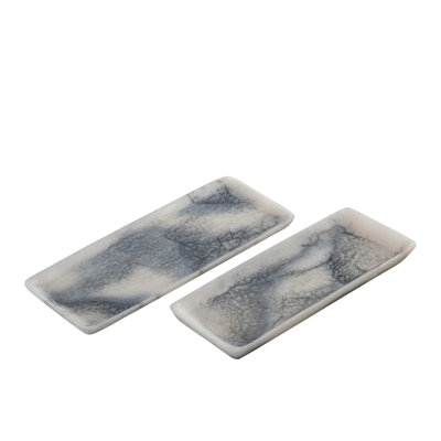 Ensemble de 2 plateaux rectangulaires en résine