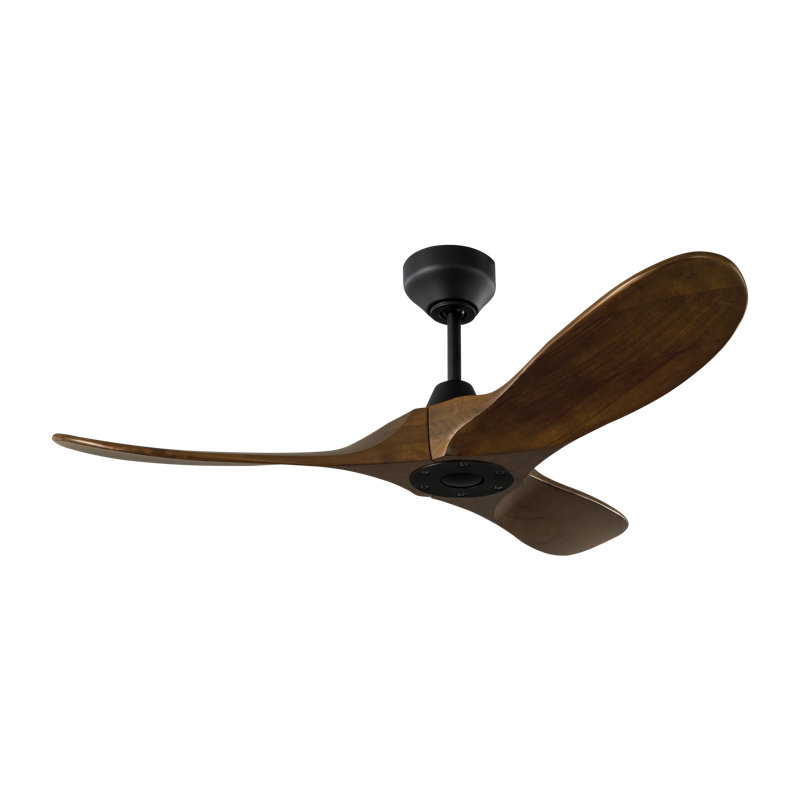 Maverick Smart 44 Indoor Ceiling Fan with Threaded Downrod, blades and Handheld Remote, Dark Walnut, Midnight Black