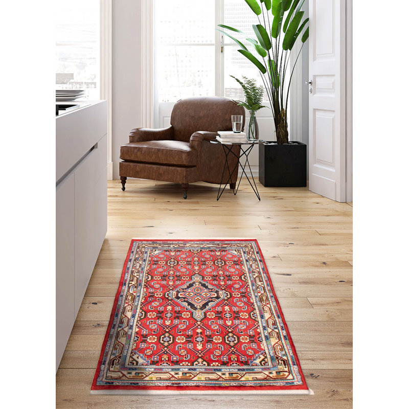 Hand Knotted Andelz Red Wool Rug 3'3" x 5'8"