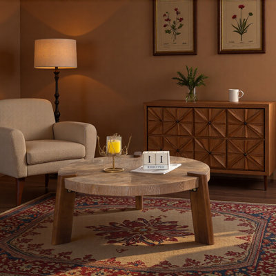 Table basse ronde à chevrons 36,61 "