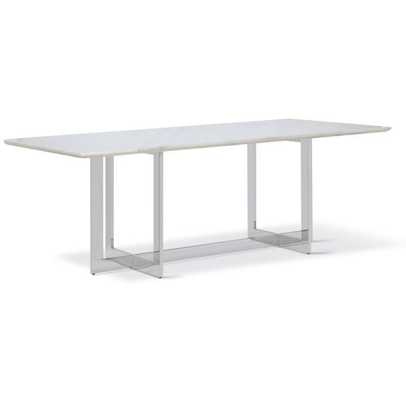 Metal Base Dining Table, Silver