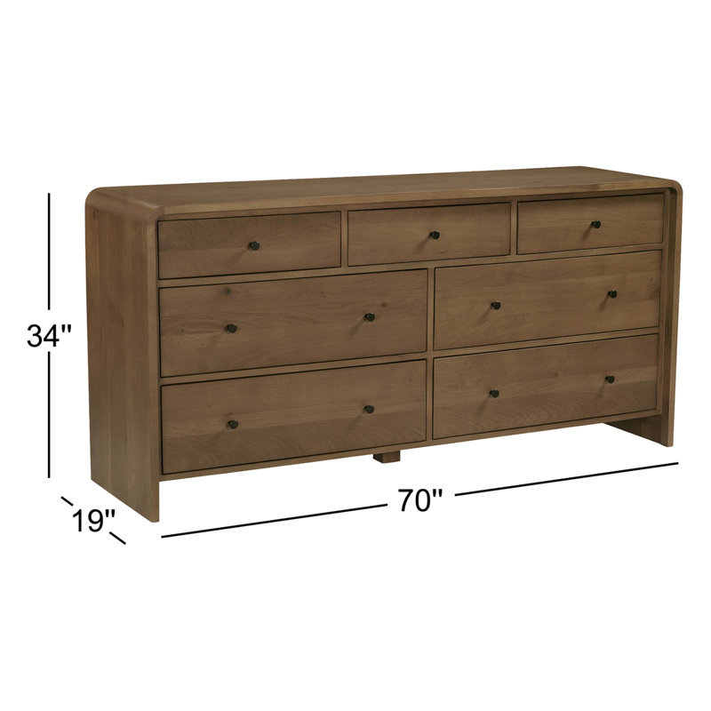 Riley 7 Drawer Dresser Oak