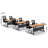 Rectangle 6 Person Flip Top 72'' L Modular Training Table and Chair Set with Casters and Modesty Panel and Cable Management