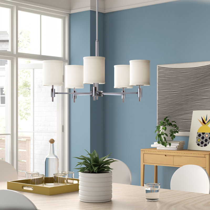 Zanesfield 5 - Light Dimmable Classic / Traditional Chandelier, Brushed Nickel