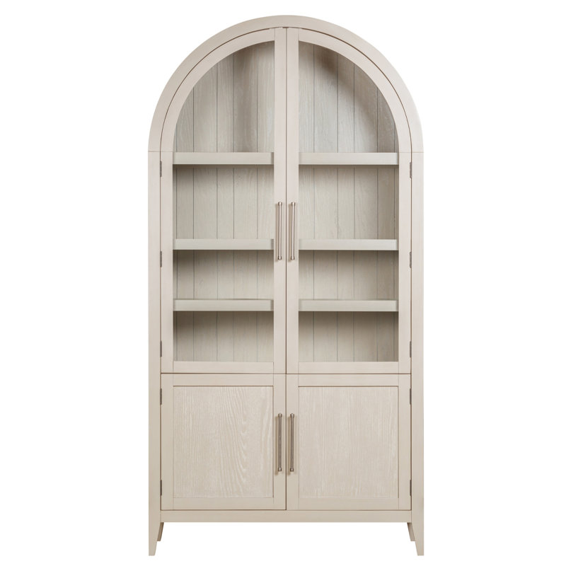 Camden 89" Solid Wood Bookcase, Beige