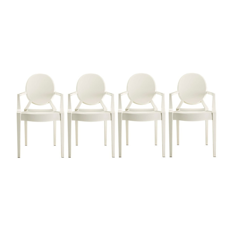 Amy 18'' H Stacking Armchair, White