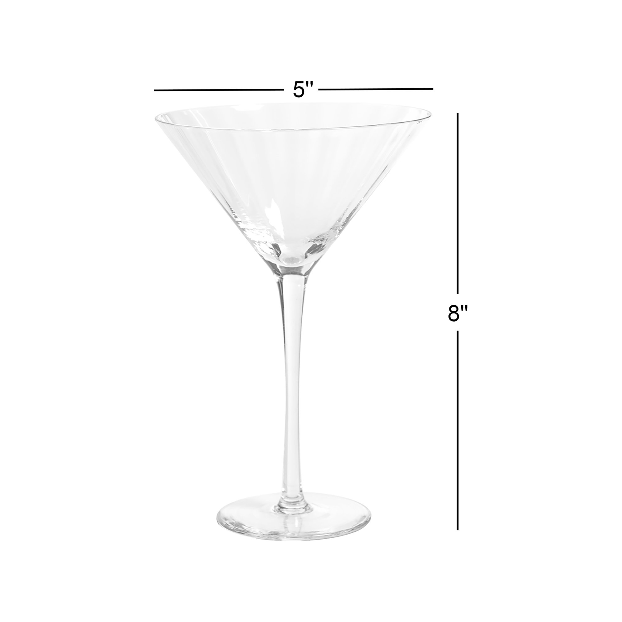 Malden Optic Martini Glasses, Set of 4, Blue