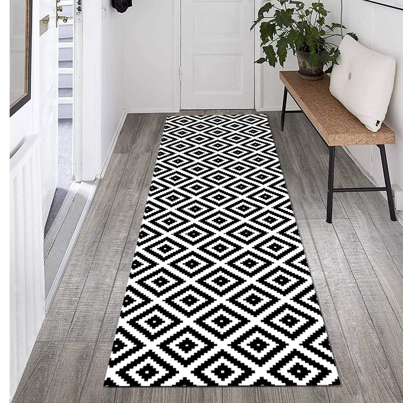 Cotton Argyle Indoor Rug, Rectangle 5'11" x 11'6"