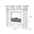 Burlywood + White Solid Wood Freestanding Fireplace