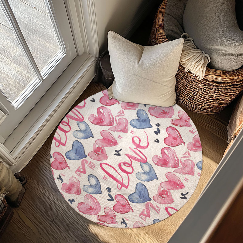 Tapis tressé Lignant Text Designs, Rond 5 pi