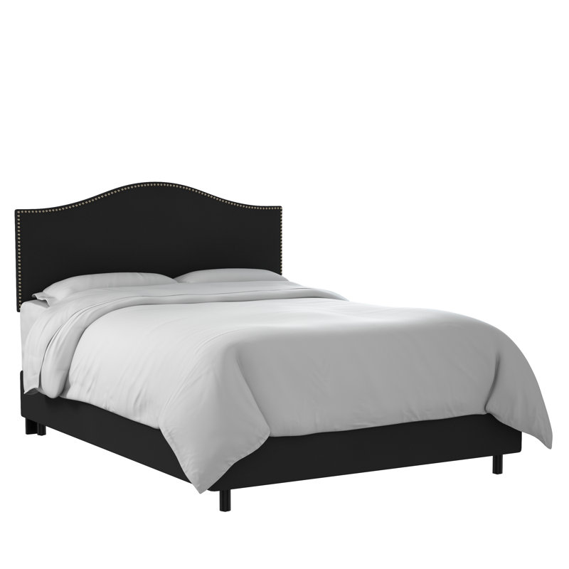Brighton Upholstered Platform Bed, King, Classic Black Performance Velvet