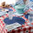 MARTHA STEWART Americana Star Gingham Plaid Tablecloth, Single Pack, Red/White/Blue