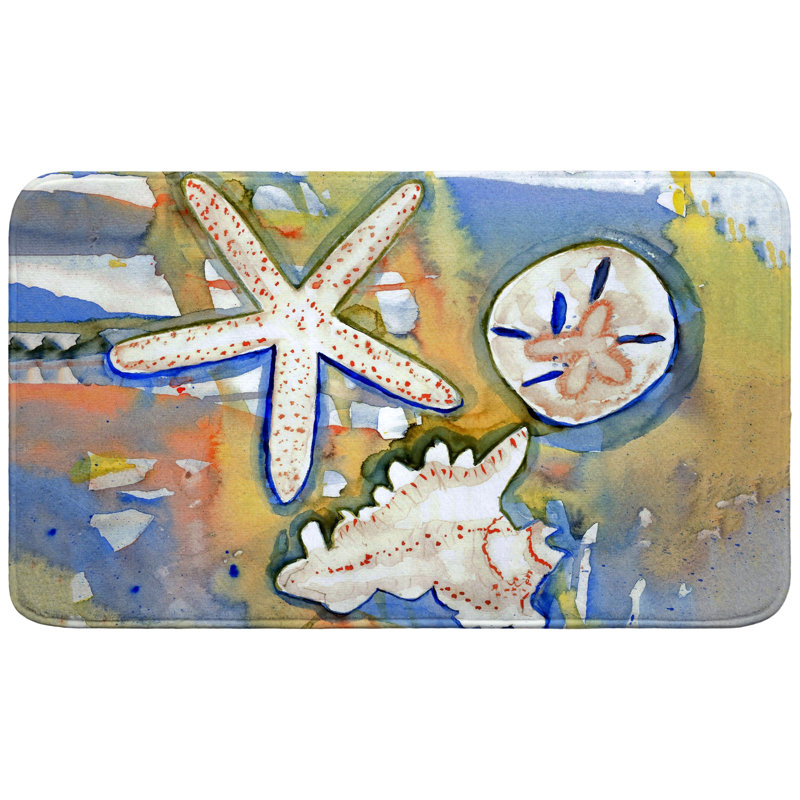Beach Treasures Bath Mat, Single - 18" L x 30" W
