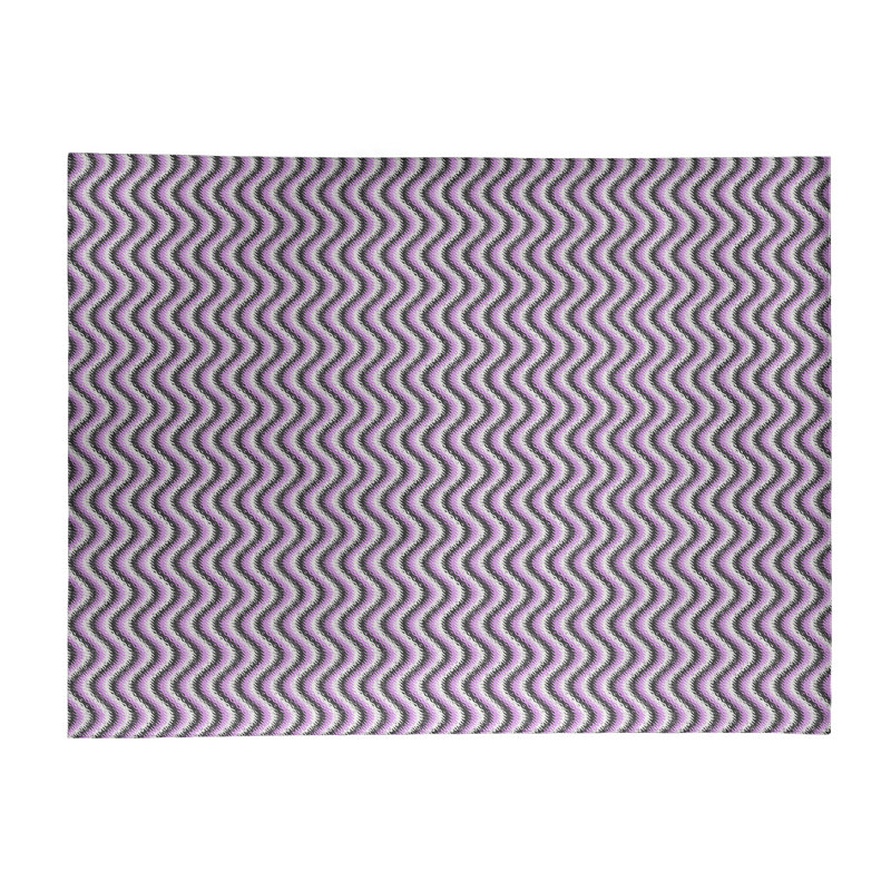 Tapis de zone mauve rayures ondulées, Rectangle 4 pi x 6 pi
