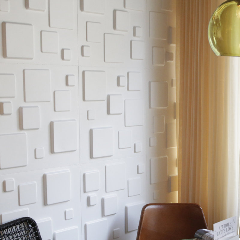 Panneau mural en fibres naturelles de L 19,68 po x L 19,68 po Cotati en blanc cassé